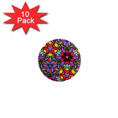 Bright Colors 1  Mini Button Magnet (10 Pack)