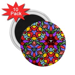 Bright Colors 2 25  Button Magnet (10 Pack)