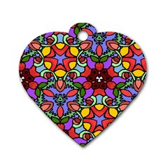 Bright Colors Dog Tag Heart (one Sided)  by Rbrendes