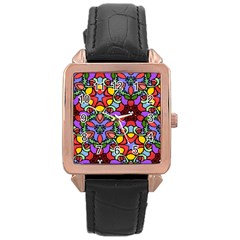 Bright Colors Rose Gold Leather Watch  by Rbrendes