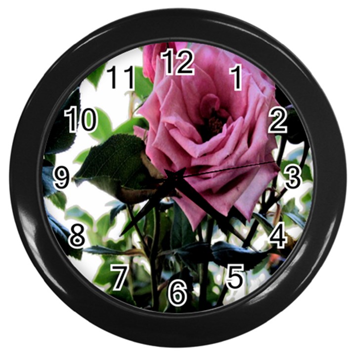 Rose Wall Clock (Black)