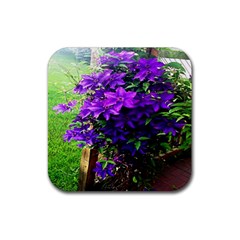 Purple Flowers Drink Coaster (square) by Rbrendes