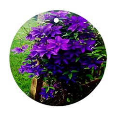 Purple Flowers Round Ornament (Two Sides)