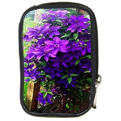 Purple Flowers Compact Camera Leather Case