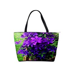 Purple Flowers Large Shoulder Bag