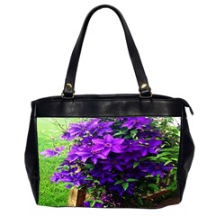 Purple Flowers Oversize Office Handbag (two Sides) by Rbrendes