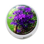 Purple Flowers 4-Port USB Hub (One Side) Front