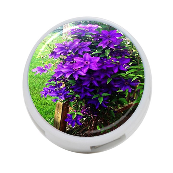 Purple Flowers 4-Port USB Hub (One Side)