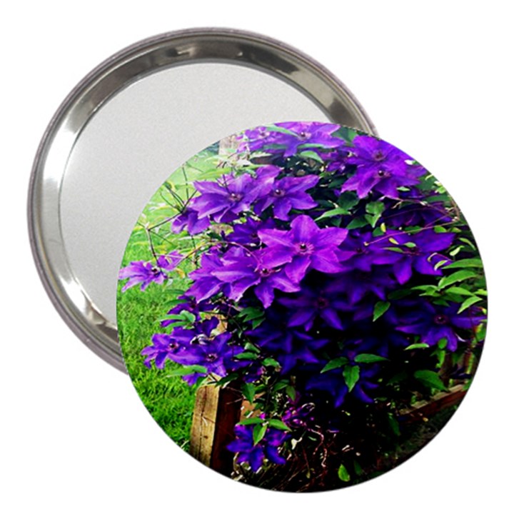 Purple Flowers 3  Handbag Mirror