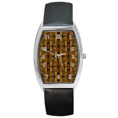 Bamboo Tonneau Leather Watch