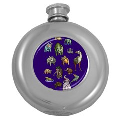 Dino Family 1 Hip Flask (round) by Rbrendes