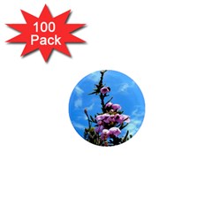 Pink Flower 1  Mini Button Magnet (100 Pack)