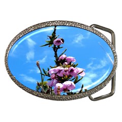 Pink Flower Belt Buckle (oval)