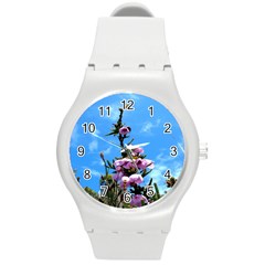 Pink Flower Plastic Sport Watch (medium) by Rbrendes