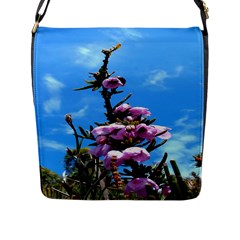 Pink Flower Flap Closure Messenger Bag (large) by Rbrendes