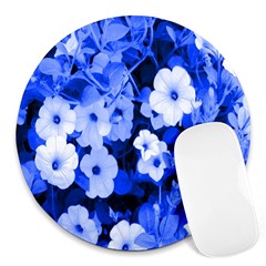 Blue Flowers 8  Mouse Pad (round)