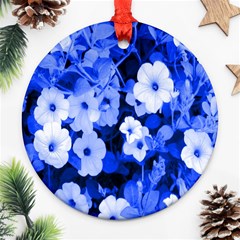 Blue Flowers Round Ornament