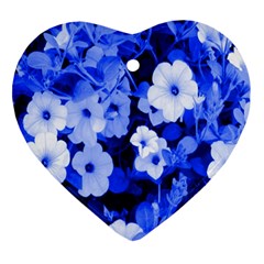 Blue Flowers Heart Ornament