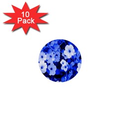 Blue Flowers 1  Mini Button (10 Pack)