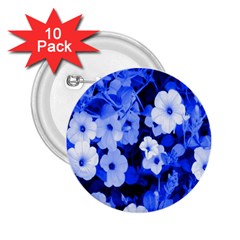 Blue Flowers 2 25  Button (10 Pack) by Rbrendes