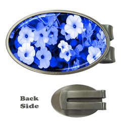 Blue Flowers Money Clip (oval)