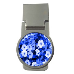 Blue Flowers Money Clip (round)