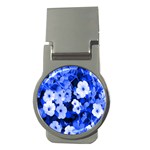 Blue Flowers Money Clip (Round) Front