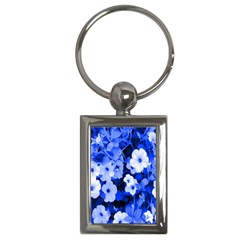 Blue Flowers Key Chain (rectangle)