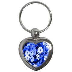 Blue Flowers Key Chain (heart)