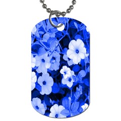 Blue Flowers Dog Tag (one Sided)