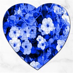 Blue Flowers Jigsaw Puzzle (heart)