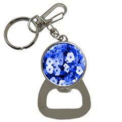 Blue Flowers Bottle Opener Key Chain