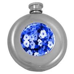 Blue Flowers Hip Flask (round) by Rbrendes