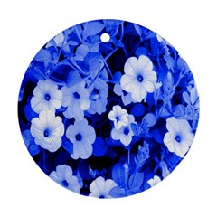 Blue Flowers Round Ornament (two Sides)