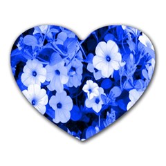 Blue Flowers Mouse Pad (heart)