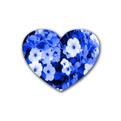 Blue Flowers Drink Coasters (heart) by Rbrendes