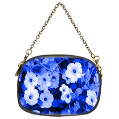 Blue Flowers Chain Purse (one Side)