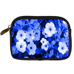 Blue Flowers Digital Camera Leather Case