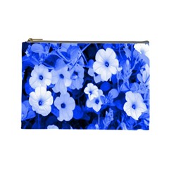 Blue Flowers Cosmetic Bag (large)