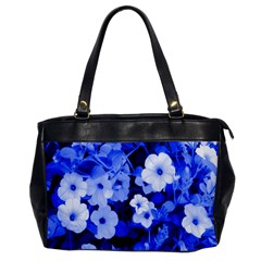 Blue Flowers Oversize Office Handbag (one Side)