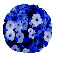 Blue Flowers 18  Premium Round Cushion 