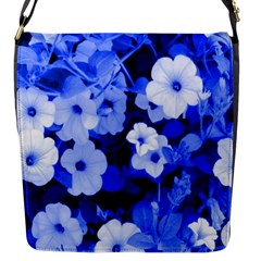 Blue Flowers Flap Closure Messenger Bag (small) by Rbrendes