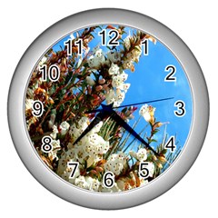 Australia Flowers Wall Clock (silver)