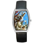 Australia Flowers Tonneau Leather Watch Front