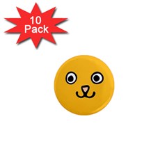 Cat Face 1  Mini Button Magnet (10 Pack)