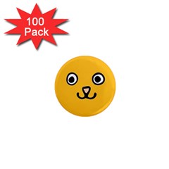 Cat Face 1  Mini Button Magnet (100 Pack)