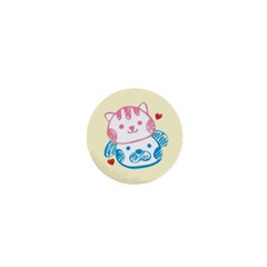 Cat Dog Luff 1  Mini Button by JigglyIts