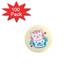 Cat Dog Luff 1  Mini Button Magnet (100 pack) Front