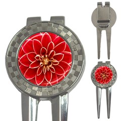 Red Dahila Golf Pitchfork & Ball Marker