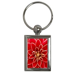 Red Dahila Key Chain (Rectangle)